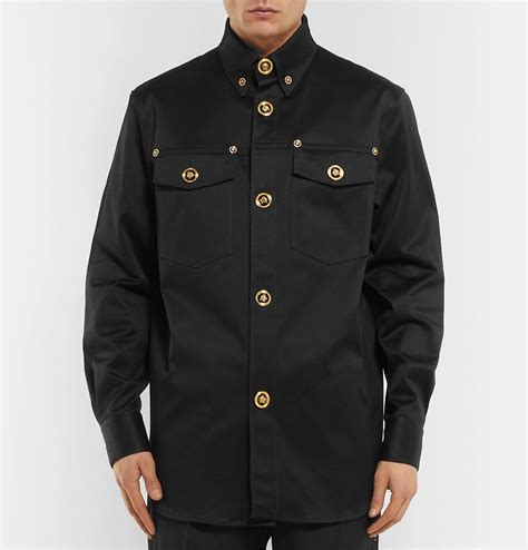 Gabardine Wool Overshirt Black 